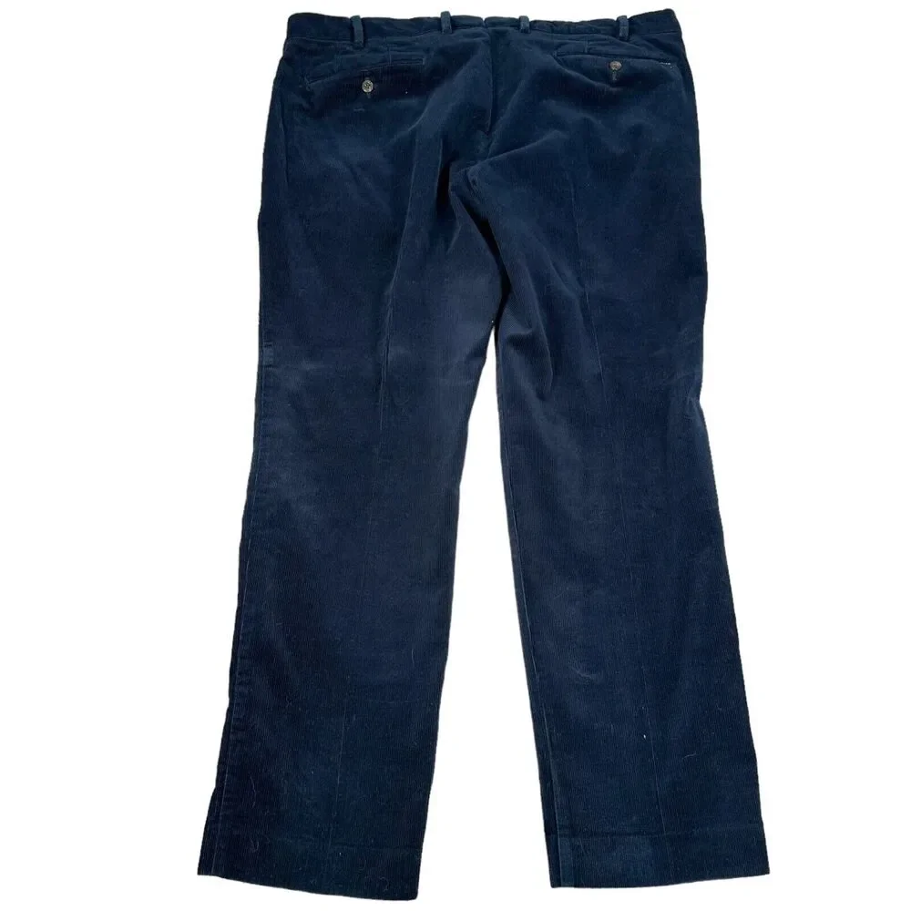 Polo Ralph Lauren Corduroy Pants Men’s 38 x 29.5 Navy Blue Blend Slim Fit Cotton